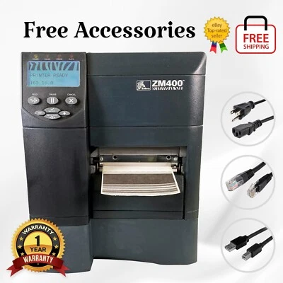 BUNDLE Zebra ZM400 Thermal Transfer Label Printer LAN USB Serial 1 YR WARRANTY - Image 1 of 4