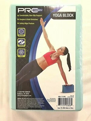 PRO-Strength Yoga Exercise Aqua Blue Foam Block 3"x 6"x 9" New In Shrink Wrap - Image 1 of 3