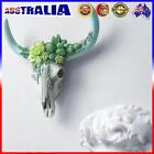 au- Resin White Ox Head Cow Skull Wall Pendant Animal Figurines Crafts (Succulen