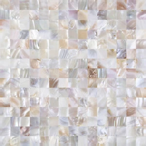 Jhana Tile Peel N Stick Wall Decor Genuine Shell Mosaic, PSSM 102 Natural Color - Picture 1 of 6