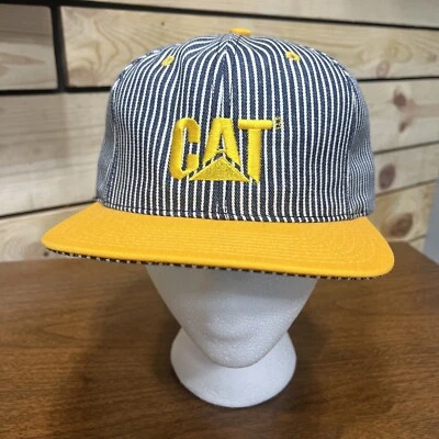 Chapéu condutor vintage raro engenheiro CAT Snap Back feito nos EUA - Imagem 1 de 4