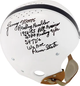 Lenny Moore Signed Heavily Inscribed STATS Penn State Full Size Helmet PSA DNA - Picture 1 of 9