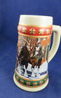 1993 BUDWEISER CLYDESDALES HOLIDAY BEER MUG/ STEIN for sale