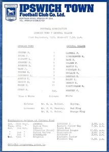Ipswich Town Reserves v Crystal Palace (Combination) 1976/1977 - Picture 1 of 1