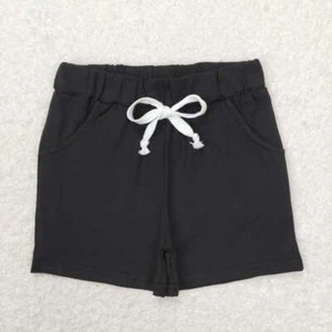 Summer Baby Boys Shorts Knit Cotton Soft Black Color Pocket Shorts - Picture 1 of 16