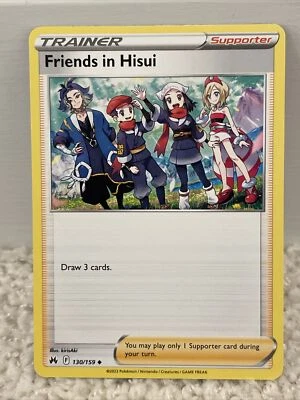 Friends in Hisui 130/159 Crown Zenith Pokemon TCG Trainer Card NM - Image 1 of 2