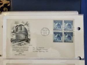 1948 Palomar Mountain Observatory, Scott 966, Block Of 4 3c Stamps FDOI - Picture 1 of 1