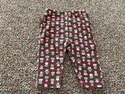 Vitamins Baby Girls Brown & Pink Floral Ruffle Leggings 0-3M Foto 1 de 4