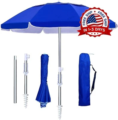 Sombrilla de playa con ancla de arena a prueba de viento, 6.5 pies, aluminio US Foto 1 de 4