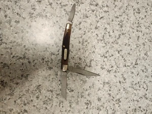 Schrade Old Timer USA 840T Stockman 3 Blade Folding Pocket Knife-Vintage -NICE - Picture 1 of 12