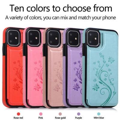 Leather Card Wallet Cover Flip Case For iPhone 16 Pro Max 15 14 13 12 11 XS XR - Image 1 of 4