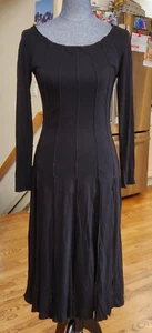 Neu mit Etikett Charles Nolan Damen schwarz Strick Rundhalsausschnitt Slipper Kleid S - Bild 1 von 5