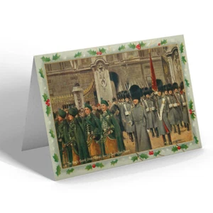 CHRISTMAS CARD Vintage Military - The King's Guard (Irish Guards) - Picture 1 of 1