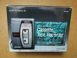 Optimus Voice-Activated Cassette Tape Recorder CTR-106 RadioShack Tandy - Picture 1 of 12