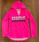Girls Justice Pink Hooded Sweatshirt size 12 Sparkly Sign