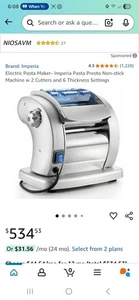 Imperia Pasta Maker Machine pasta presto  Made in Italy Heavy Duty Steel  - Picture 1 of 8