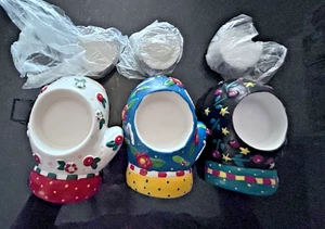 Juego de 3 candelabros vintage Mary Engelbreit Christmas Mittens Tealight - Imagen 1 de 7