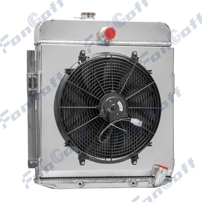 4-Row Radiator Shroud Fan Fit 1949-50 Plymouth Special Deluxe Suburban AT CC4950 - Image 1 of 4