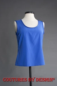 Camiseta sin mangas St John Knits Silk Shell azul real talla 8 nueva con etiquetas precio de venta sugerido por el fabricante $295 - Imagen 1 de 4