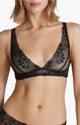 Nuevo bralette de encaje COMMANDO negro de doble toma para mujer talla L/XL Foto 1 de 4