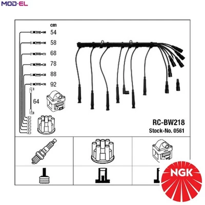 IGNITION CABLE KIT 0561 FOR BMW 3/Convertible/E0/E4 M20B27 2.7L M20B20 2.0L 6cyl - Image 1 of 4