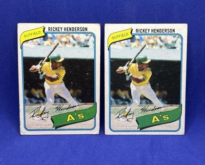 (2) 1980 Topps Set-Break #482 Rickey Henderson Rookie RC VG - Image 1 of 2
