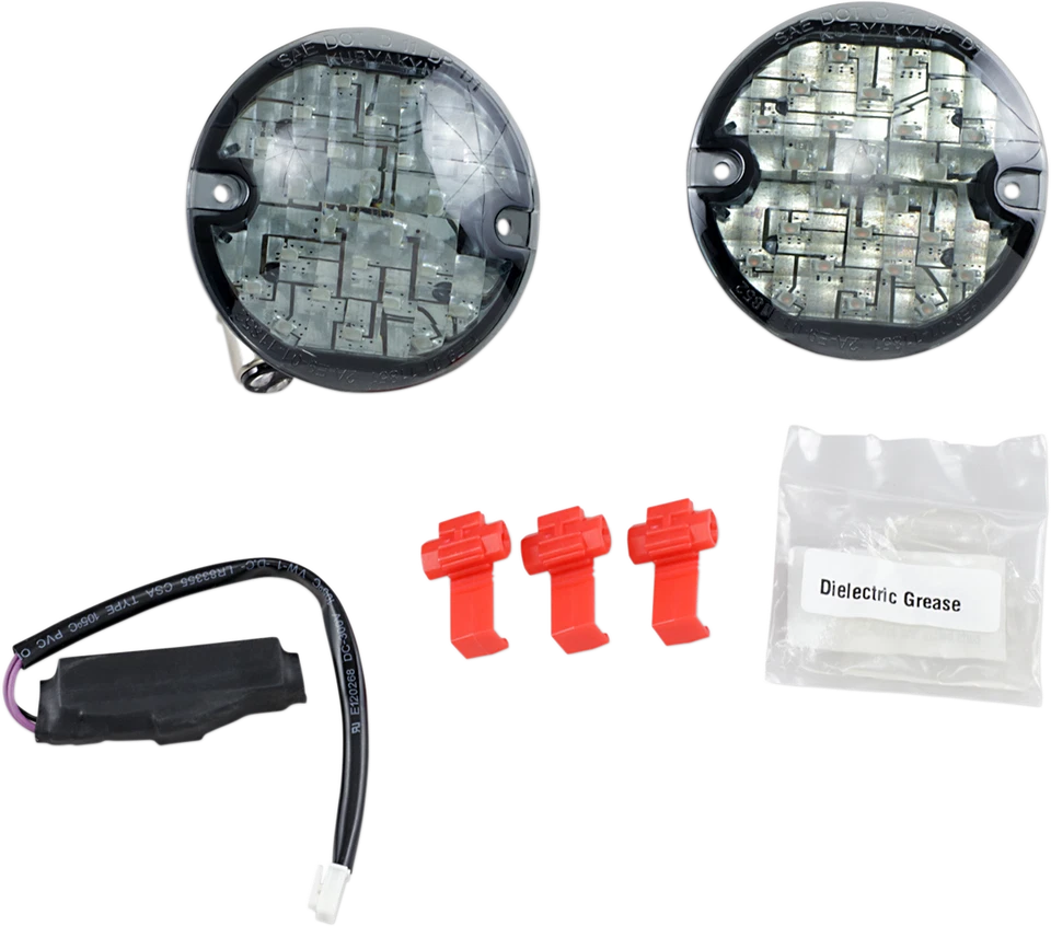 Insertos de humo de conversión de señal de giro LED delanteros planos Kuryakyn 5441, 94-19 Harley Foto 1 de 1