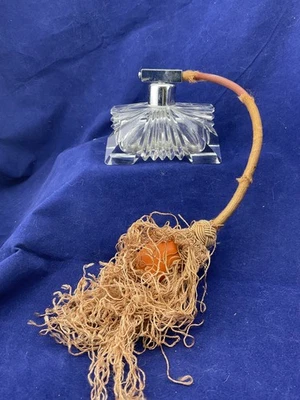 antique Czech cut crystal perfume atomizer - Image 1 of 4