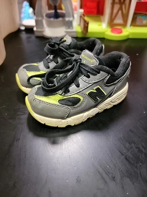 New Balance Toddler Boy 6.5 Gray,black, And Green Sneakers - Image 1 of 4
