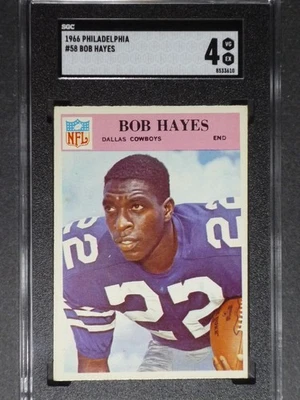 1966 Philadelphia Bob Hayes RC #58 Cowboys SGC 4 VG/EX (NICE CARD!!) - Image 1 of 2