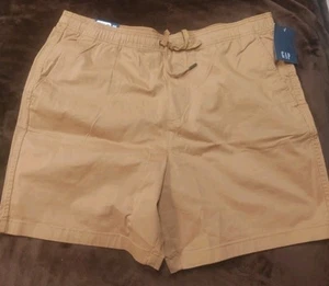 Gap Men's Stretch Cotton Pull-On Drawstring Shorts Color Brown Sugar XXL Free-Sh - Picture 1 of 9