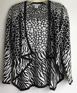 OUTLANDER Lightweight Sweater/Shrug Animal Print Size PS Black & White   EUC - Picture 1 of 2