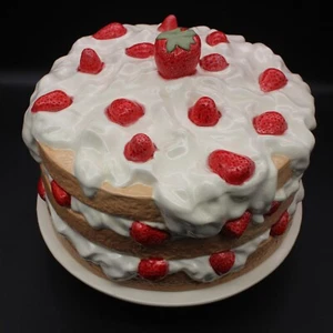 Vintage Strawberry Shortcake Keramik Sockel Fuß Kuchenplatte Kuppel Deckel 70er - Bild 1 von 15