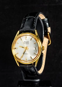 Avia Olympic Gold-Plated Men's Manual-Wind Watch -- Working, Ø34mm Case - Picture 1 of 8