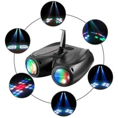 128beads LEDs RGB Light DJ Stage Pattern Effect Auto Sound Control Disco Lights - Image 1 of 4