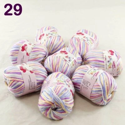 Sale New 8 Balls x 50gr Cashmere Silk Wool Hand Knit Wrap Shawls Crochet Yarn 29 - Image 1 of 4