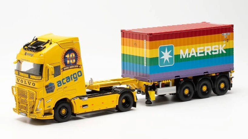 HERPA - VOLVO FH GL 4x2 with 3-axle container trailer XL 2020 MAERSK RAINBOW ... - Image 1 of 1