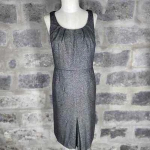 Ann Taylor Gr. 8 Wolle/Seide Tweed Plissee Ausschnitt ärmelloses Kleid - Bild 1 von 7