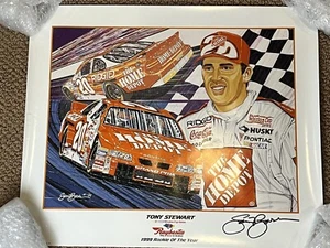Tony Stewart Rookie Of The Year 1999 Sam Bass Autograph Fine Art Print 26” X 22” - Picture 1 of 6