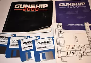 Vintage 1991 IBM Micro Pose Gunship 2000 Big Box PC Game w/ Manuals - Picture 1 of 4