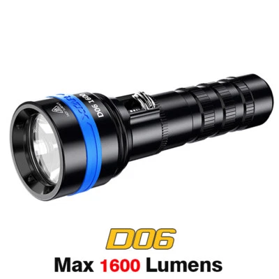 XTAR D06 1600 流明 LED 力束磁性潜水手电筒手电筒  — 第 1/4 张图片