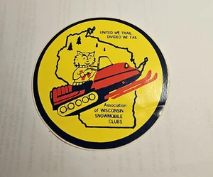 1970s Throwback Association of Wisconsin Snowmobile Clubs Sticker - Picture 1 of 1