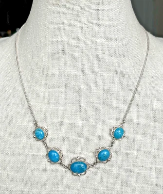 JAY KING Blue Basin Kingman Turquoise Sterling Silver 18" Chain Necklace - NIB - Image 1 of 4