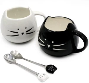 Cute Cat Mug Ceramic Coffee Mugs Set Gifts for Women Girls Cat Lovers Funny S... - Picture 1 of 6