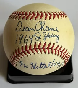 Dean Chance (DD) Angels 1964 CY Young 1967 No-Hitter Autographed AL Baseball COA - Picture 1 of 5