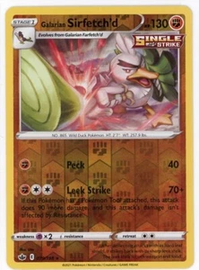 Galarian Sirfetch'd 079/198 Swsh06: Sword & Shield - Chilling Reign Reverse Holo - Picture 1 of 2