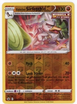 Galarian Sirfetch'd 079/198 Swsh06: Sword & Shield - Chilling Reign Reverse Holo - Image 1 of 2