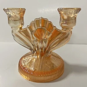 Vtg JEANNETTE Double Candle Holder Iris & Herringbone READ Cottagecore Fairycore - Picture 1 of 17