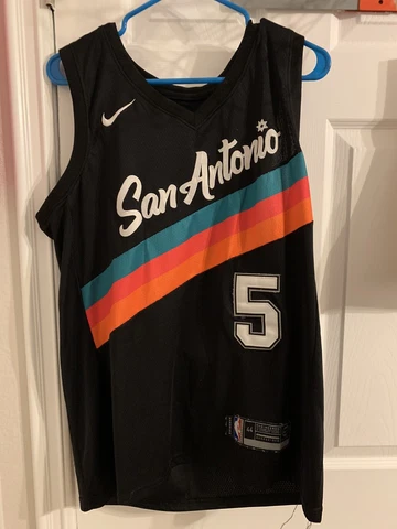 Mens Nike Dejounte Murray San Antonio Spurs City Edition Jersey Fiesta Medium 44 Cover