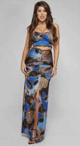 Nueva Falda Maxi Guess Marciano Penélope Cadena Barroca Larga Resorte Ranura 6 M - Imagen 1 de 4